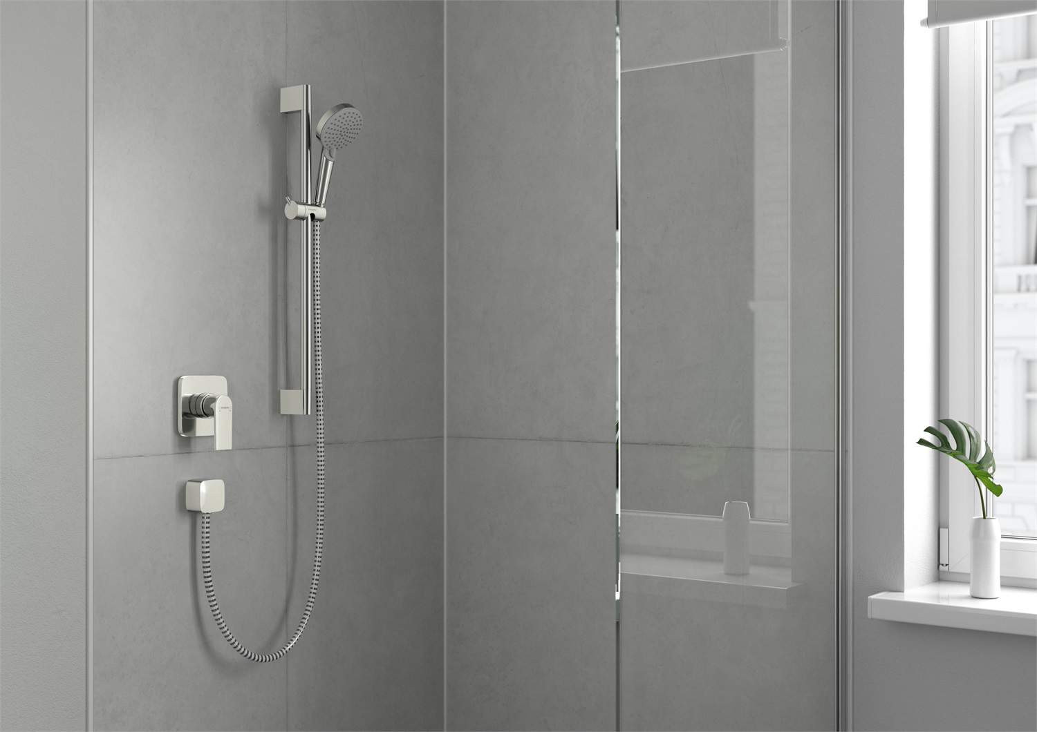 Hansgrohe Vernis Blend Colonna Doccia Termostatica con Soffione da 205 mm e Doccetta a 2 Getti - Cromo