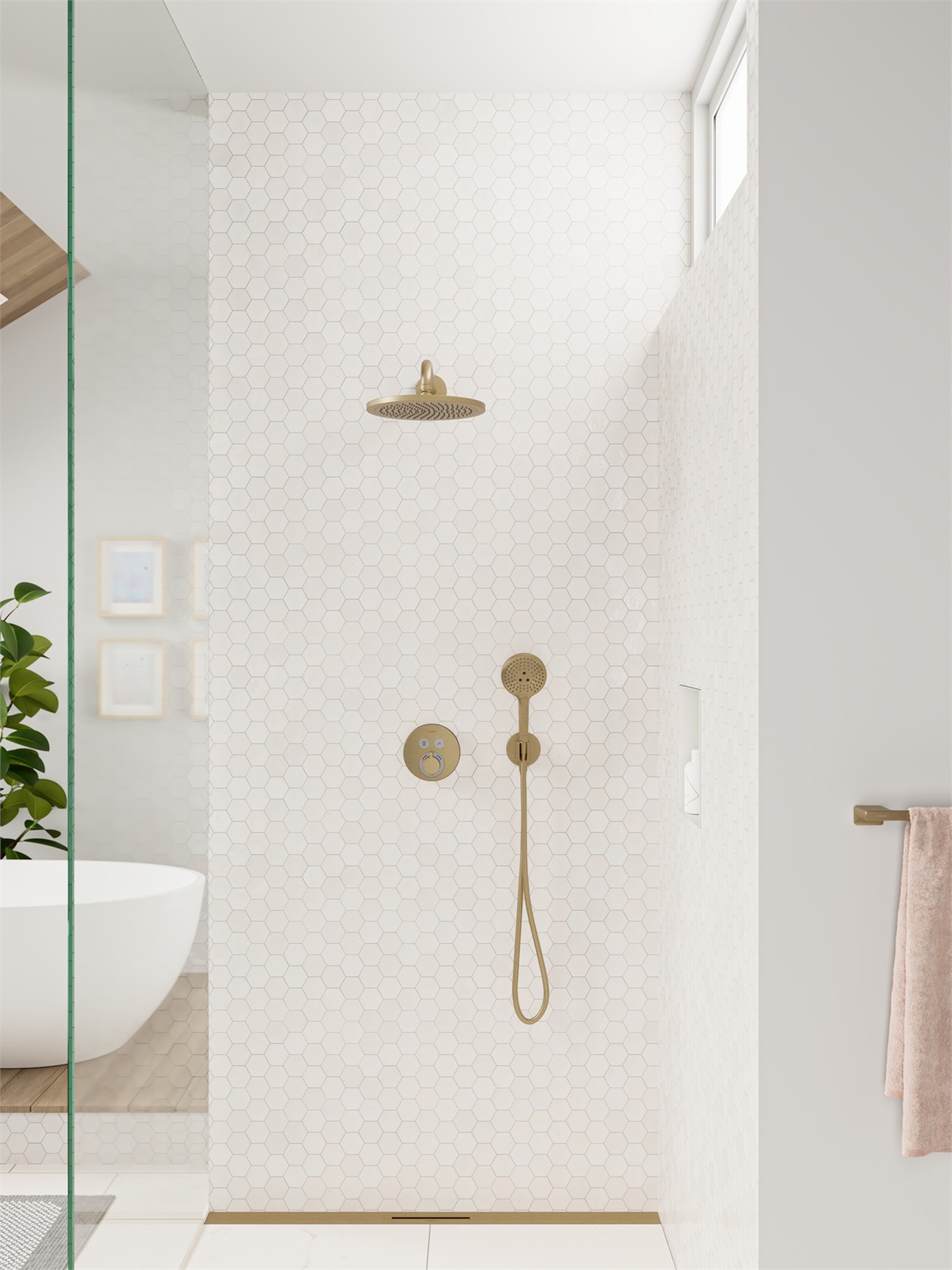 Hansgrohe AddStoris Specchio Cosmetico Rotondo 24.6x24.6 cm con Ingrandimento 1x e 3x, Montaggio a Parete