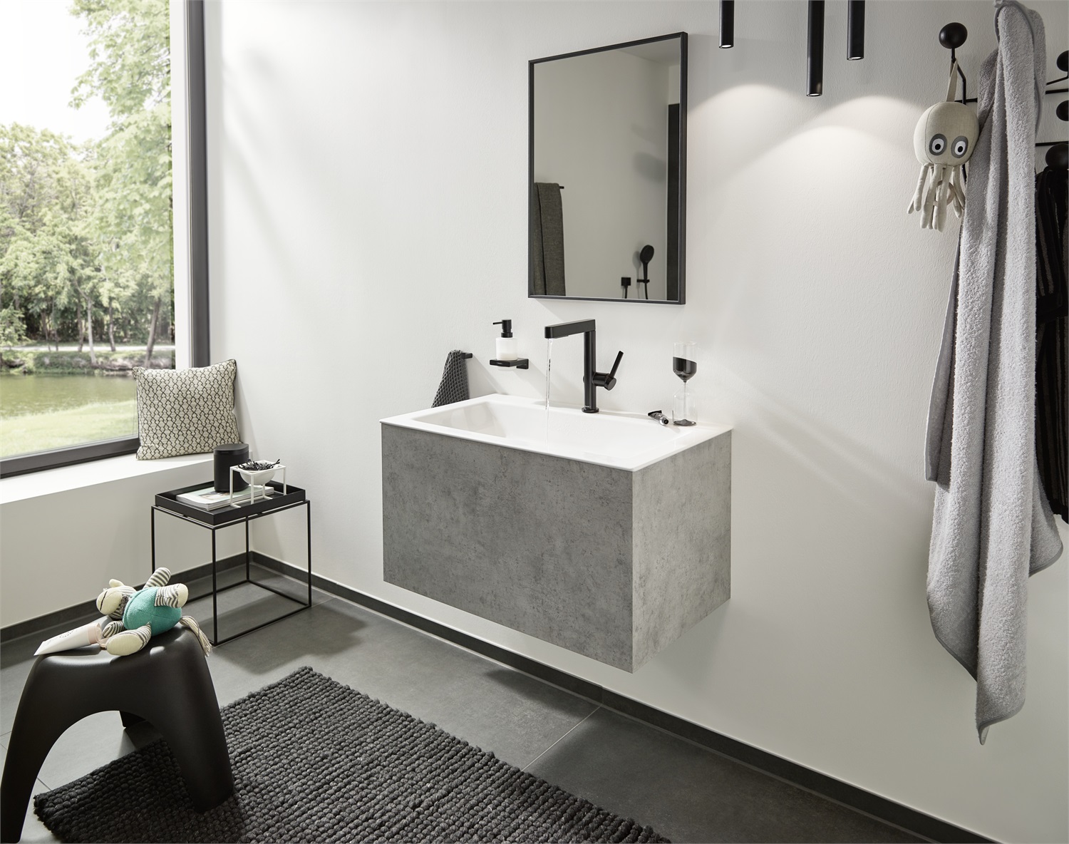 Hansgrohe Finoris Rubinetto per Lavabo Monocomando Cromo con Doccetta Estraibile e Funzione EcoSmart