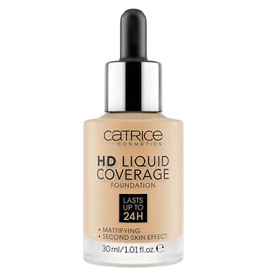 Catrice HD Liquid Coverage Fondotinta Liquido 30 ml 032 Nude Beige - Alta Coprenza e Effetto Naturale Fino a 24 Ore