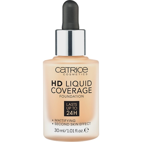 Catrice HD Liquid Coverage Fondotinta Liquido 30 ml - Alta Copertura, Effetto Seconda Pelle, Tonalità 034 Medium Beige