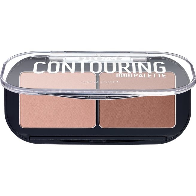 Essence Contouring Duo Palette 10 Lighter Skin - 7 g, Duo di Polveri per Contouring e Illuminazione, Vegan-Friendly
