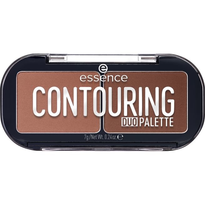 Essence Contouring Duo Palette 20 Darker Skin - 7 g, Ombretti per Contouring e Illuminazione, Palette Vegan-Friendly