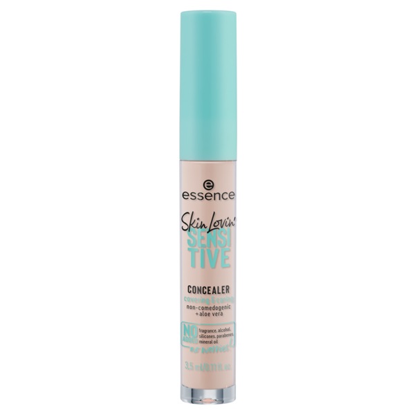 Essence Skin Lovin' Sensitive Concealer 10 Light - Correttore 3,5 ml con Aloe Vera per Copertura Imperfezioni e Rossori