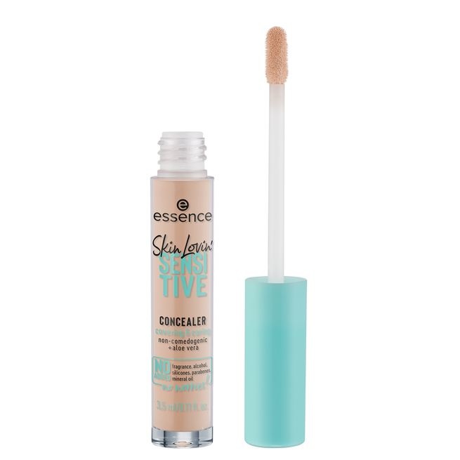 Essence Skin Lovin' Sensitive Concealer 20 Medium - Correttore 3,5 ml con Aloe Vera, Texture Leggera e Non Comedogena