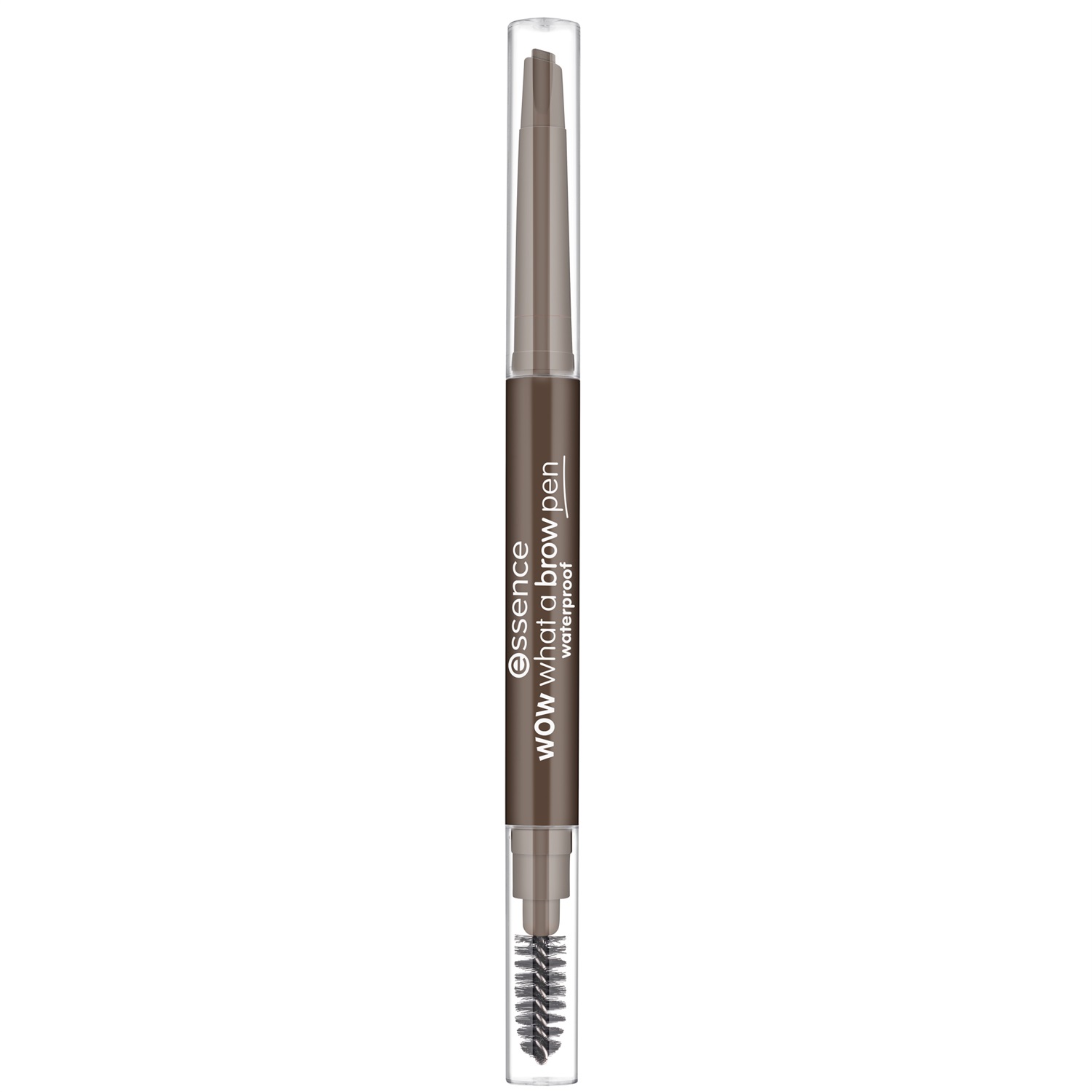 Essence Wow What A Brow Pen Waterproof - Penna Sopracciglia 03 Dark Brown 0.2g con Punta a Goccia e Spazzola Integrata