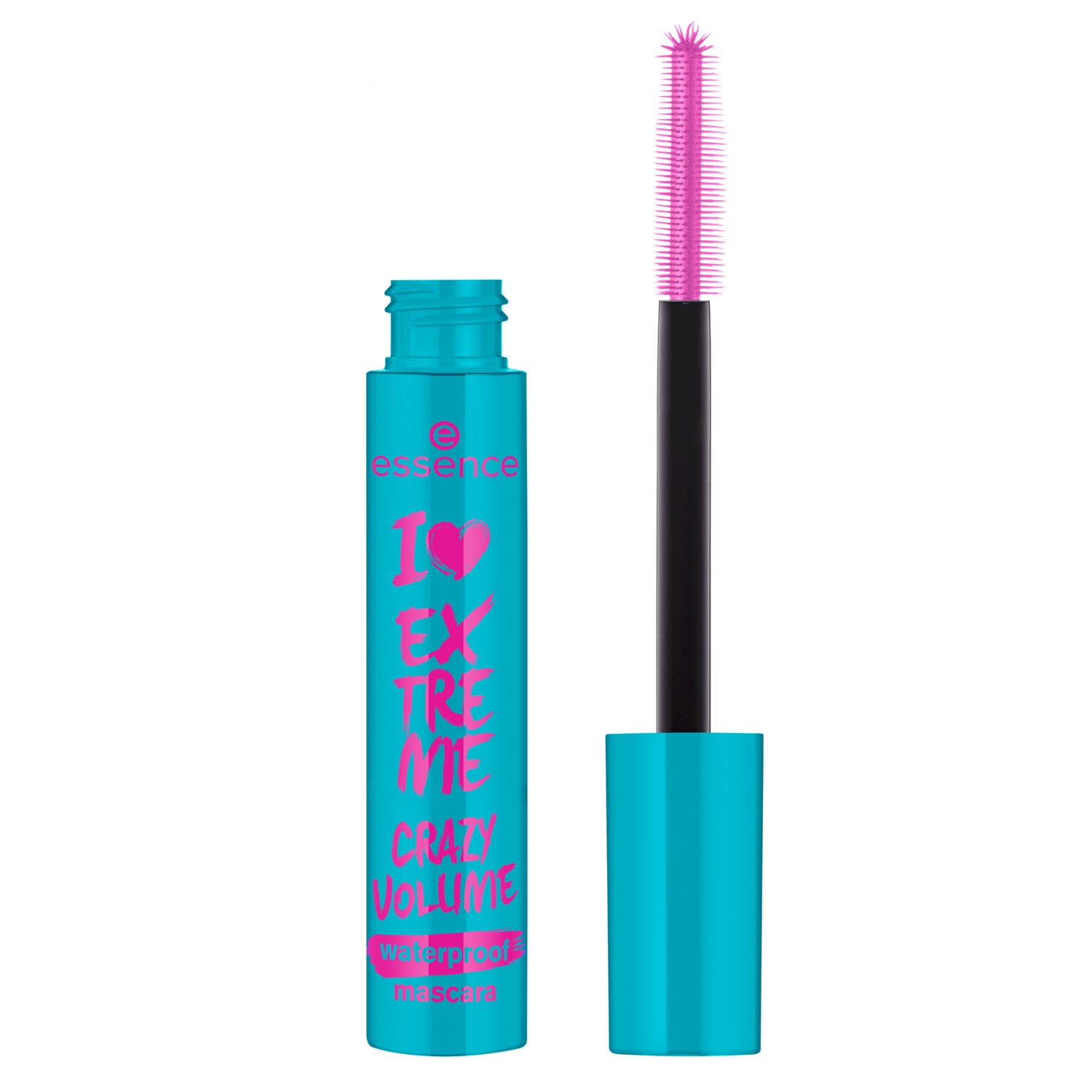Essence I Love Extreme Crazy Volume Mascara Waterproof 12 ml - Nero, Effetto Volumizzante con Applicatore Extra-Large