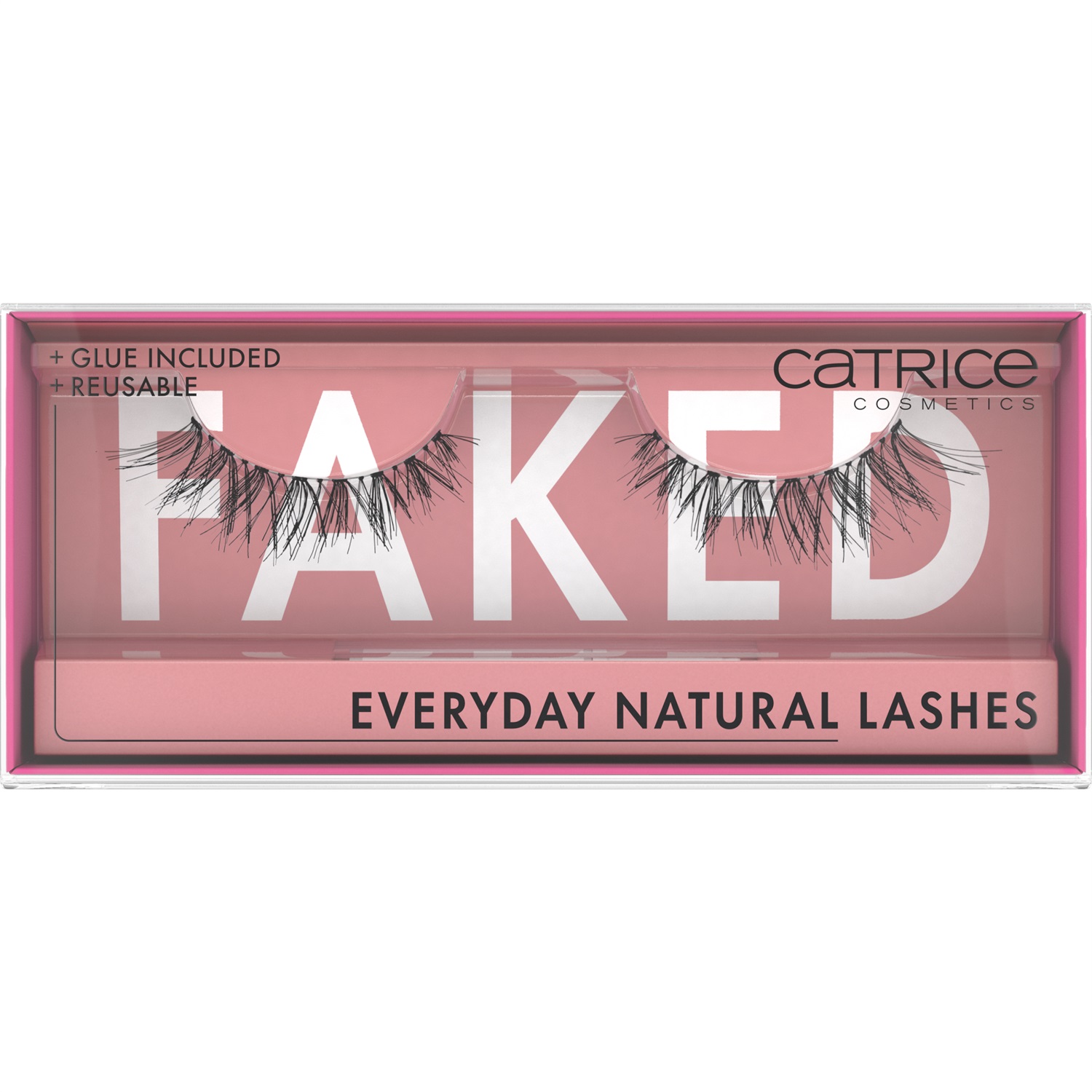 Catrice Faked Everyday Natural Lashes - Ciglia Finte Ultraleggere Nero, 1 paio con Colla Inclusa, Riutilizzabili, Effetto WOW e Lunga Durata