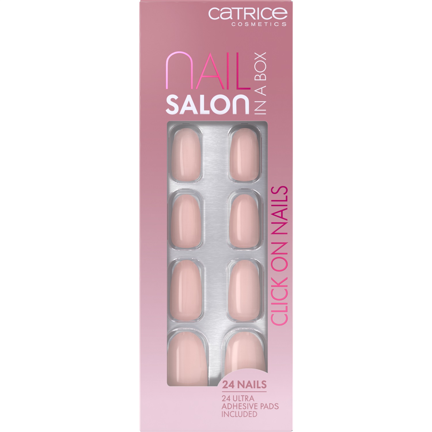 Catrice Nail Salon in a Box - Unghie Artificiali Nude a Mandorla, 24 pz, Facili da Applicare