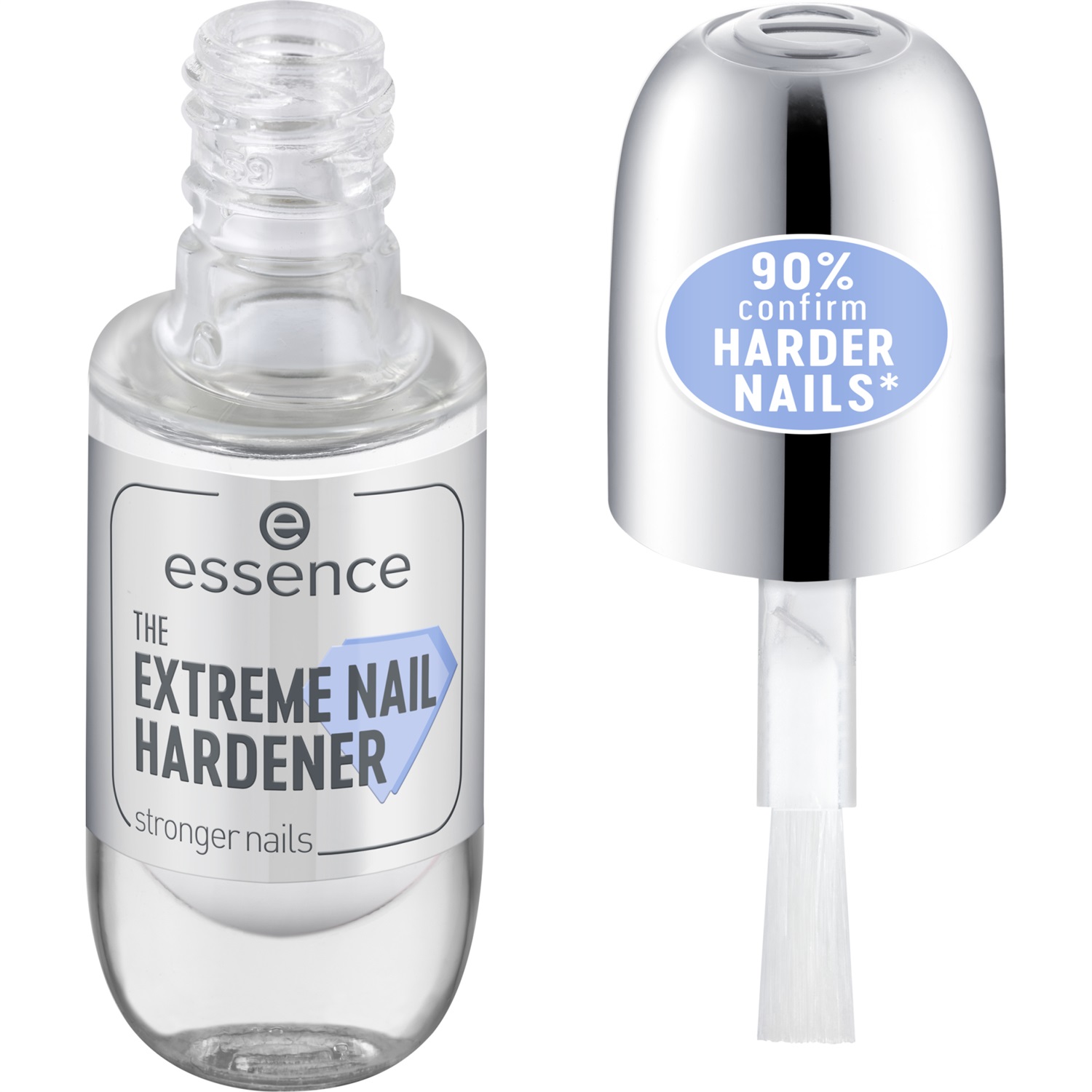 Essence The Extreme Nail Hardener - Rinforzante per Unghie 8 ml, Base Coat e Smalto Trasparente con Finish Lucido