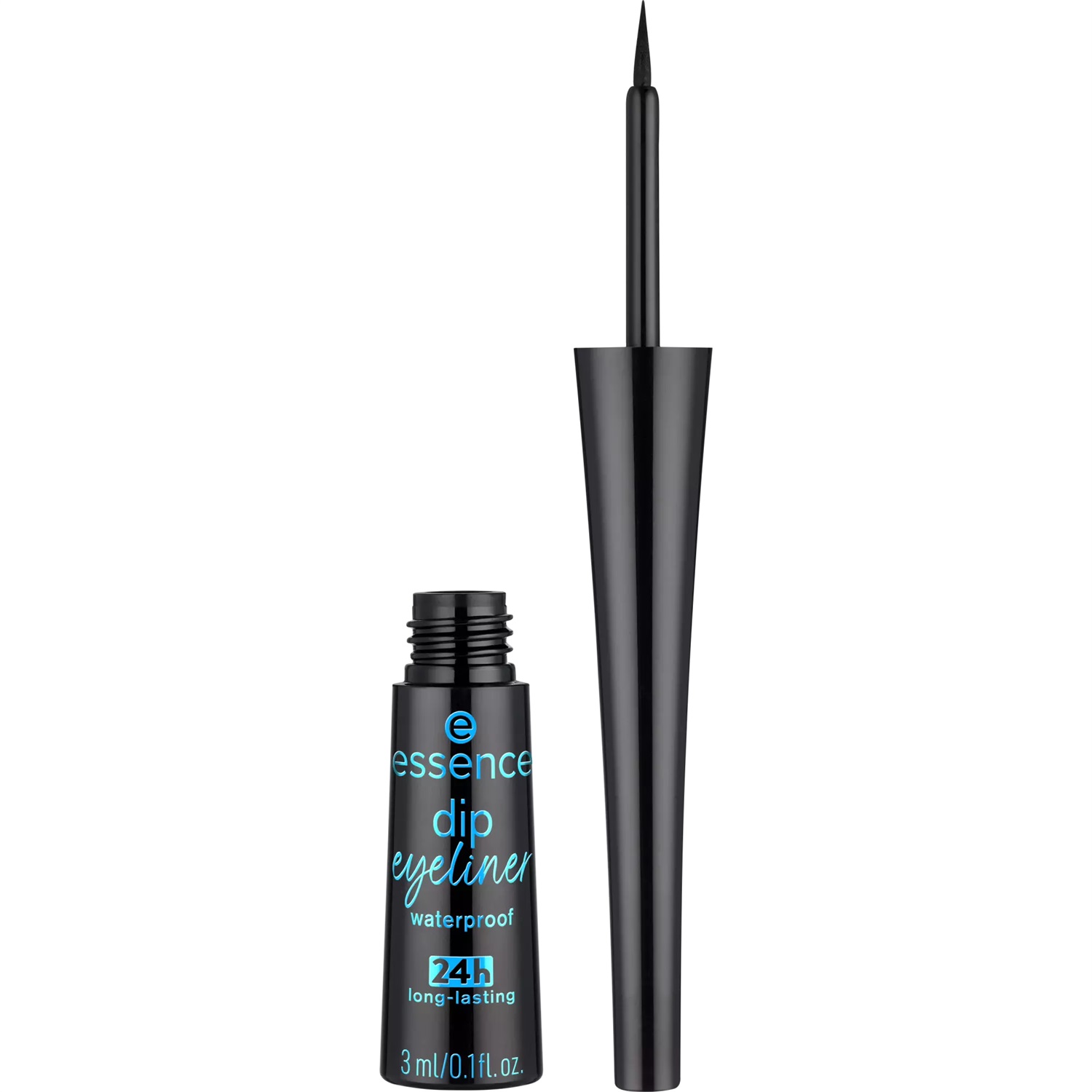 Essence Dip Eyeliner Waterproof 24h 3 ml - Nero Intenso, Applicatore Morbido, Ultra Pigmentato