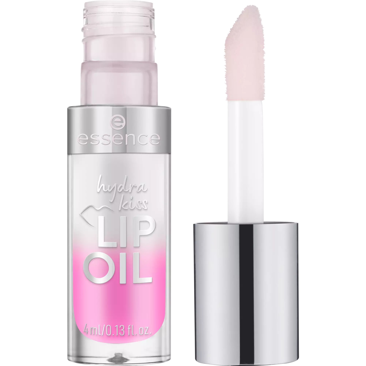 essence Hydra Kiss Lip Oil 4 ml - 01 Kiss From A Rose, Olio Labbra Idratante con Acido Ialuronico e Finish Luminoso