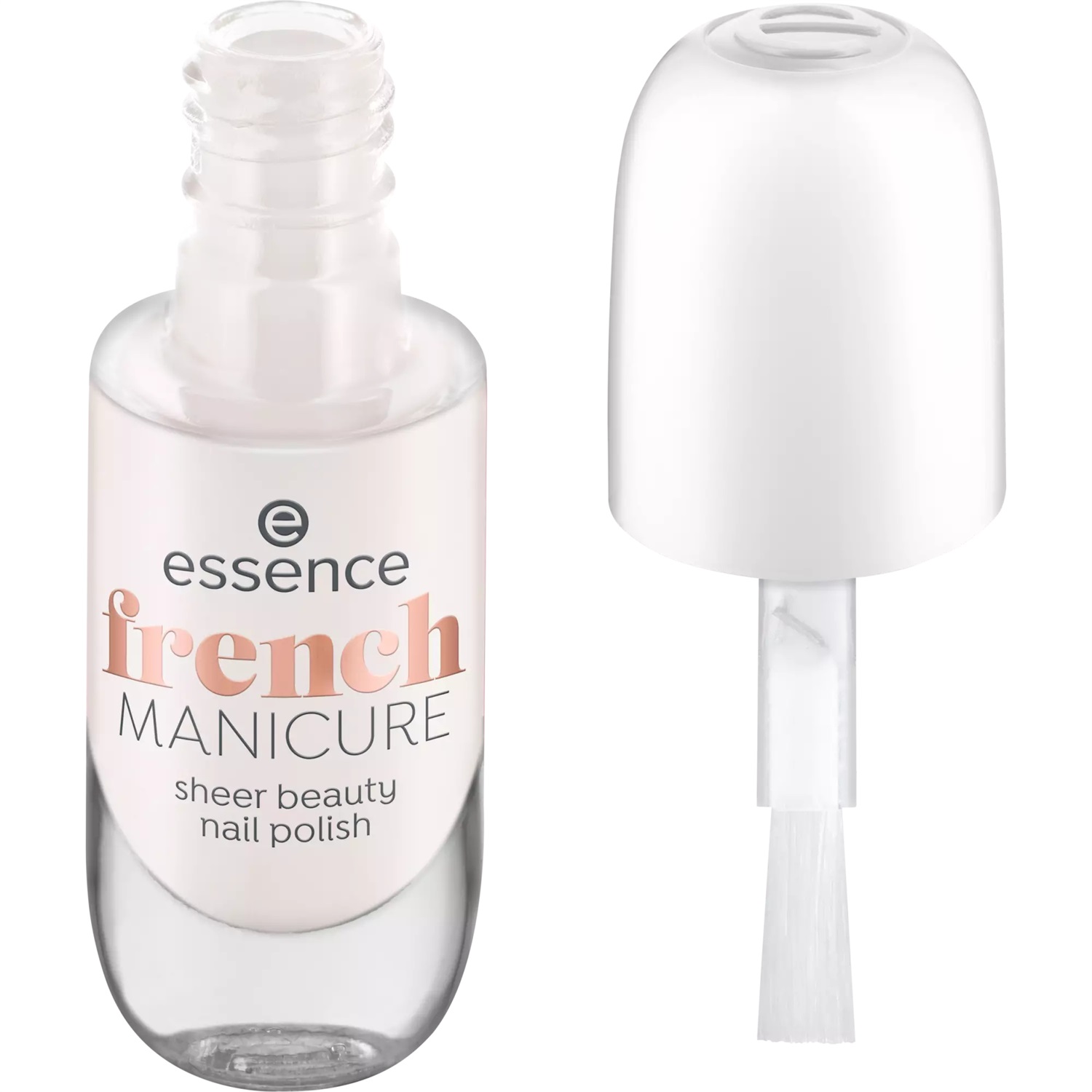 Essence French Manicure Sheer Beauty Smalto per Unghie 02 Rosé On Ice 8 ml - Semitrasparente, Base Naturale, Lunga Durata