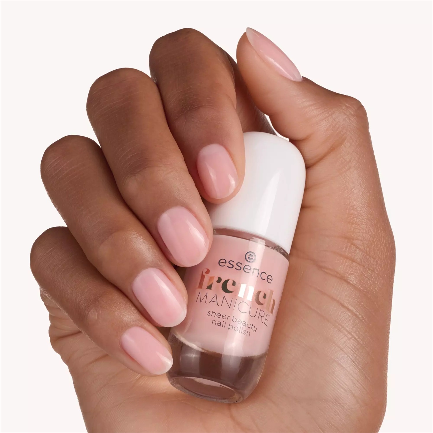 Essence French Manicure Sheer Beauty Smalto per Unghie 02 Rosé On Ice 8 ml - Semitrasparente, Base Naturale, Lunga Durata