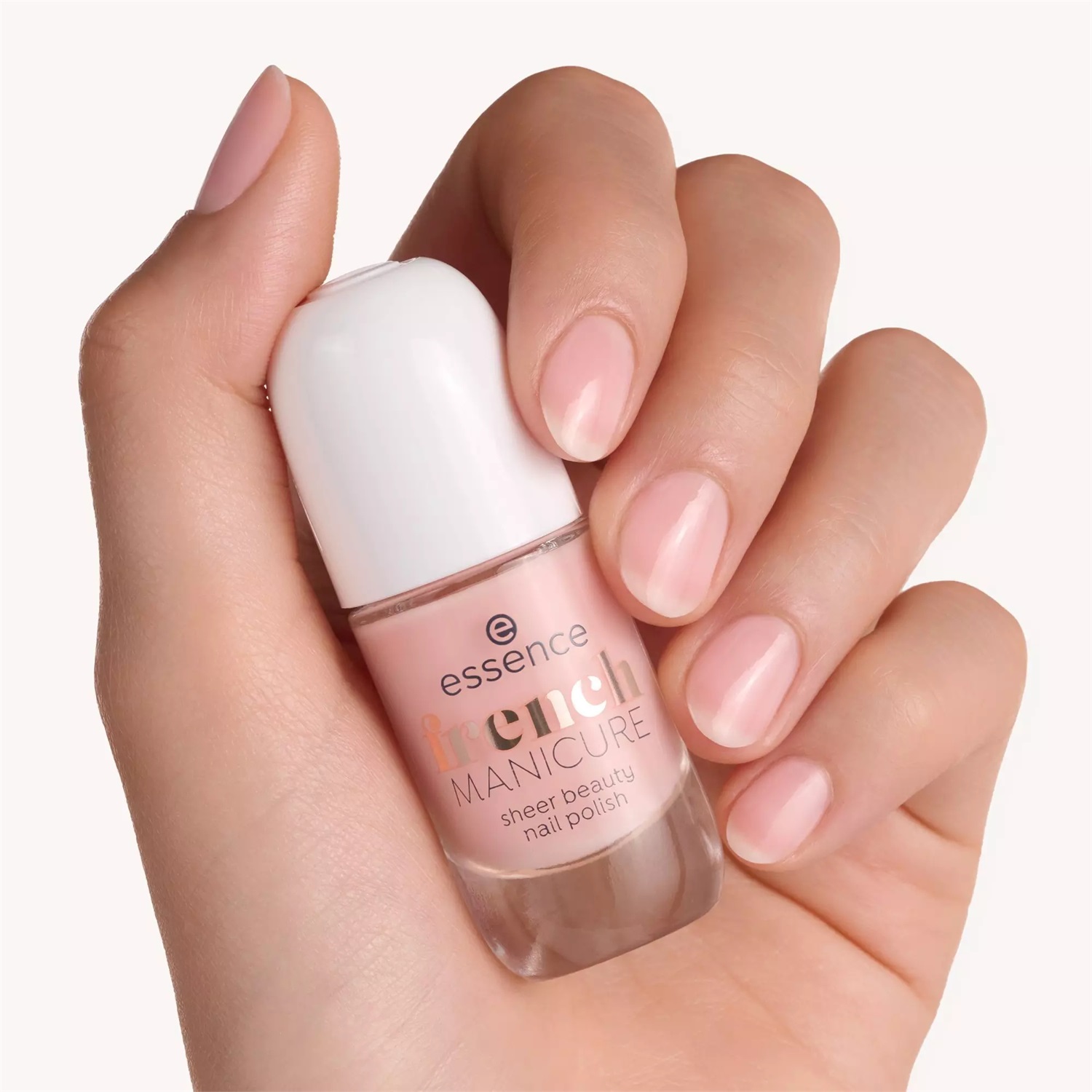 Essence French Manicure Sheer Beauty Smalto per Unghie 02 Rosé On Ice 8 ml - Semitrasparente, Base Naturale, Lunga Durata