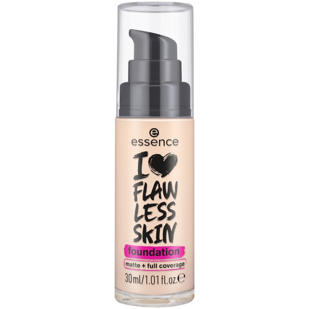 Essence I LOVE FLAWLESS SKIN Fondotinta 30 ml - 10 Light Porcelain, Lunga Durata, Opacizzante, Finitura Uniforme
