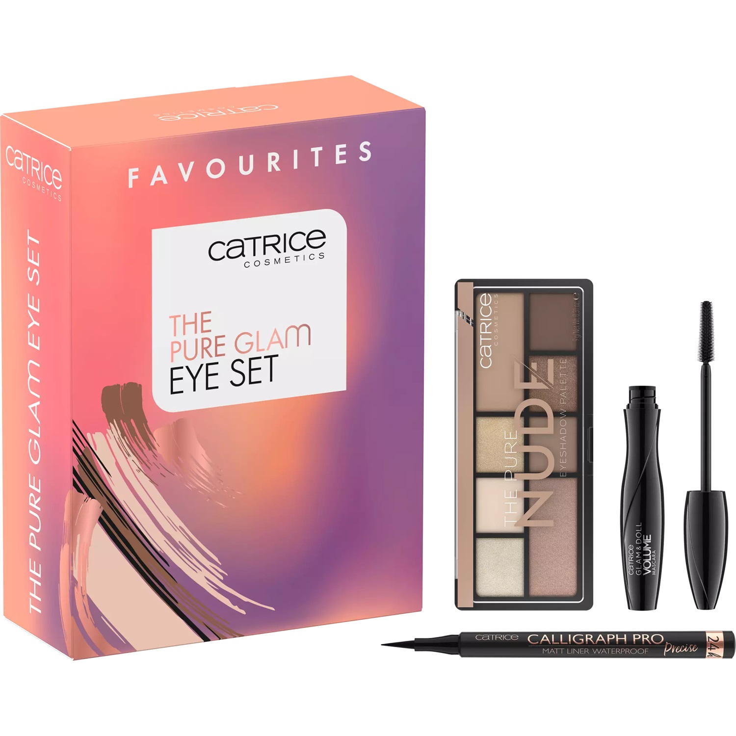CATRICE The Pure Glam Eye Set - Palette Ombretti, Eyeliner Waterproof e Mascara Vegano