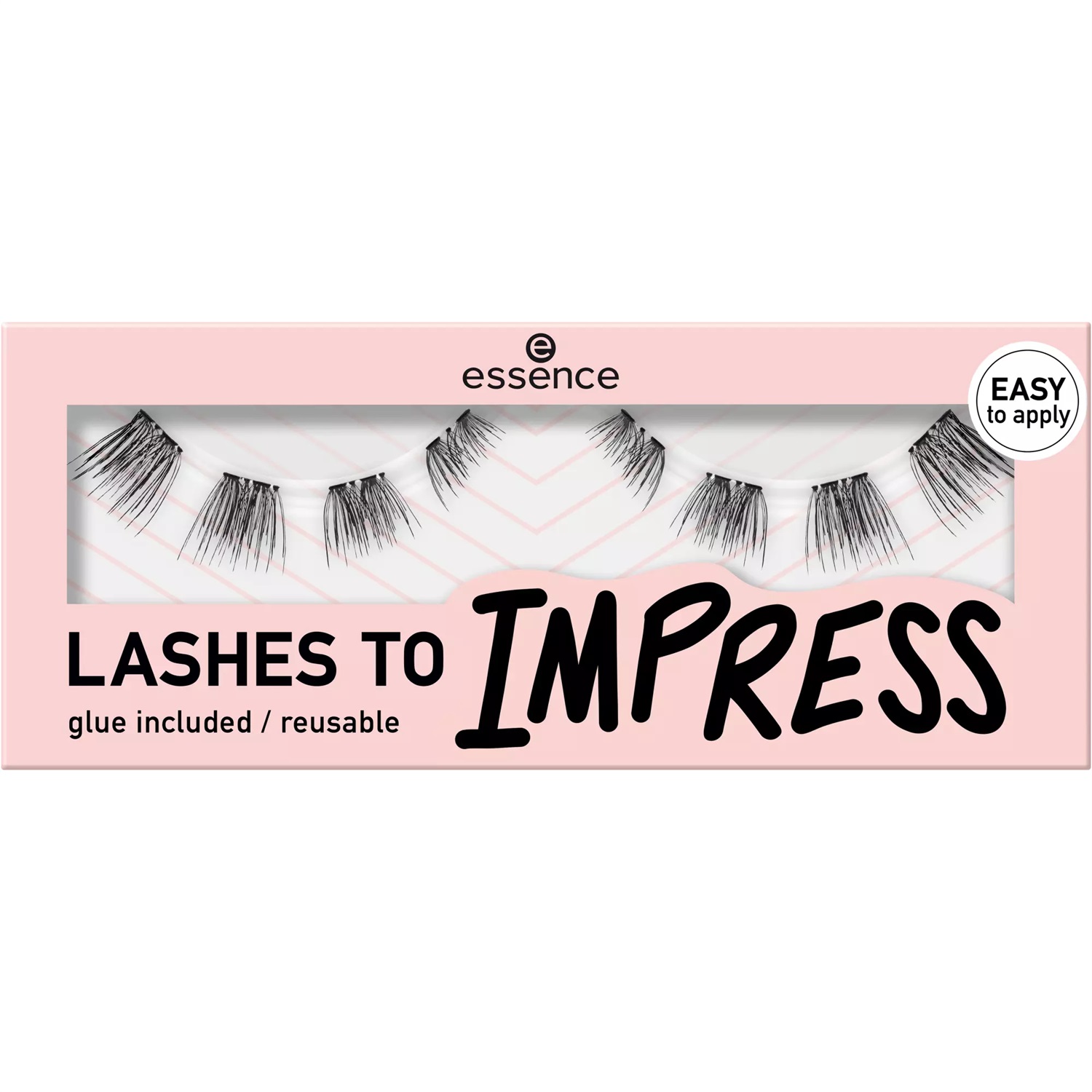 Essence Lashes To Impress Ciglia Finte 8 pz - Riutilizzabili, Pretagliate, Facili da Applicare con Colla Inclusa