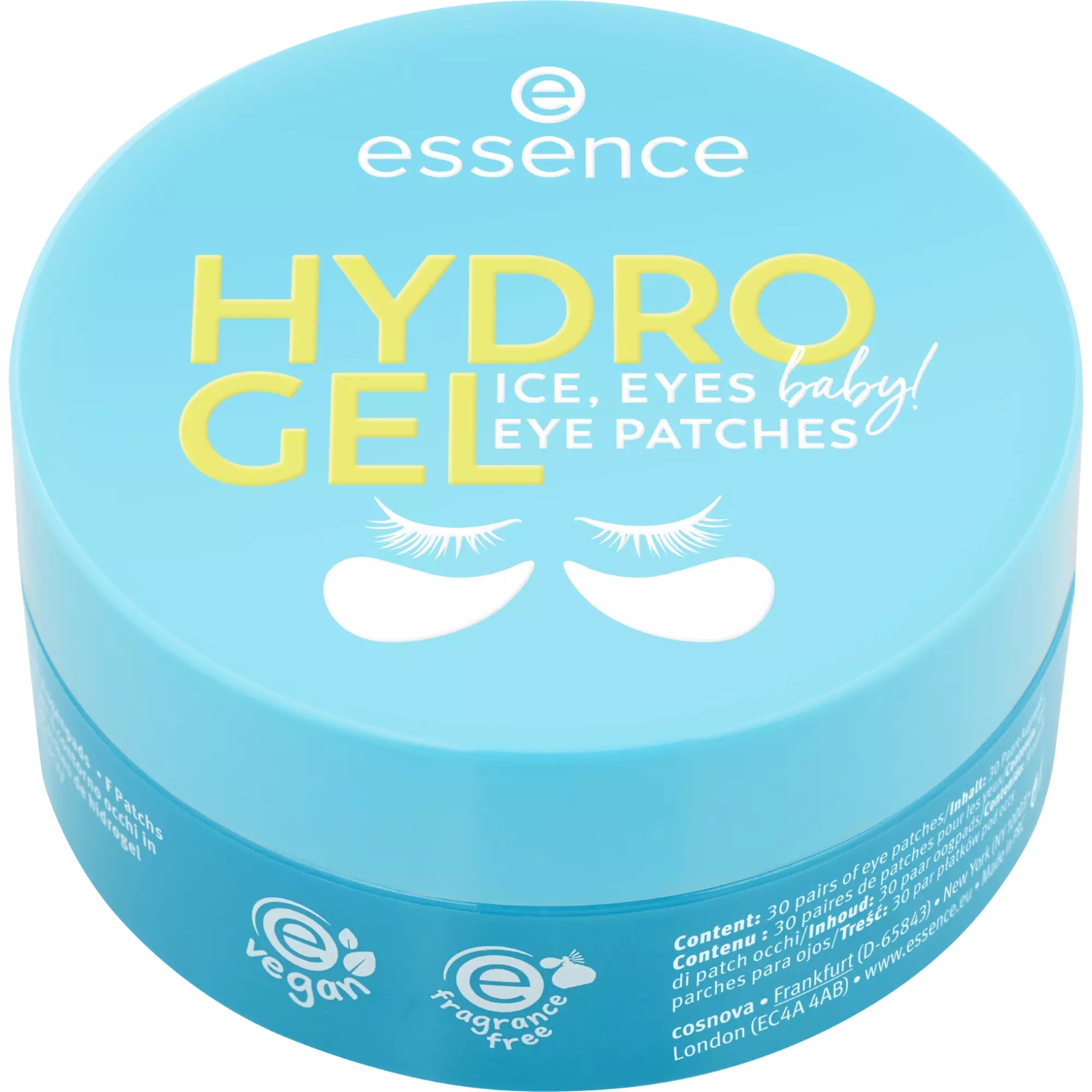 Essence Hydro Gel Eye Patches - Cerotti per Occhi Unisex con Acido Ialuronico, 30 Pezzi, 90 g