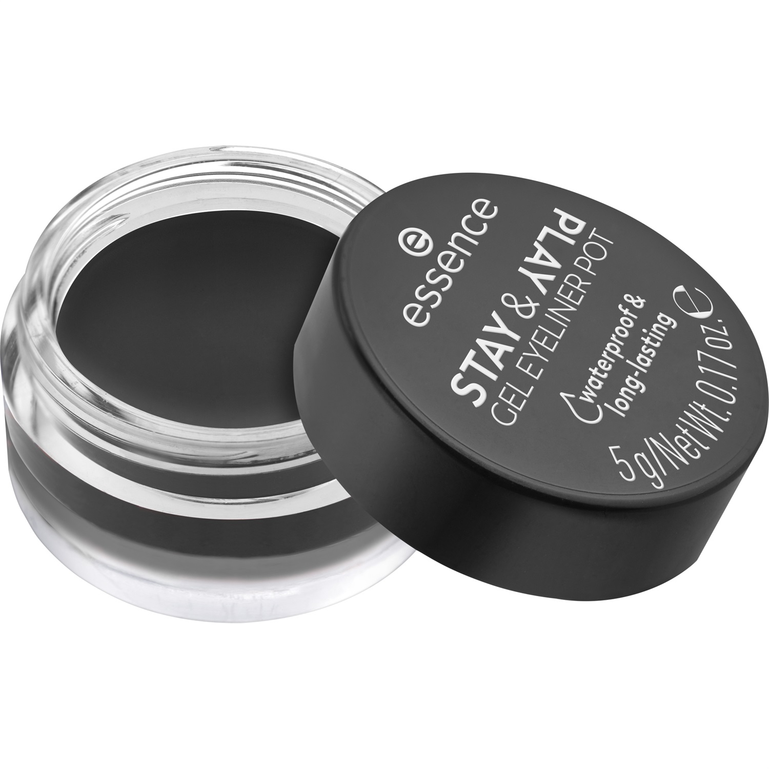 Essence Stay & Play Gel Eyeliner Pot 01 Black - 5 g, Lunga Durata, Pigmentato, A Prova di Sbavature, Colore Intenso, Finitura Opaca