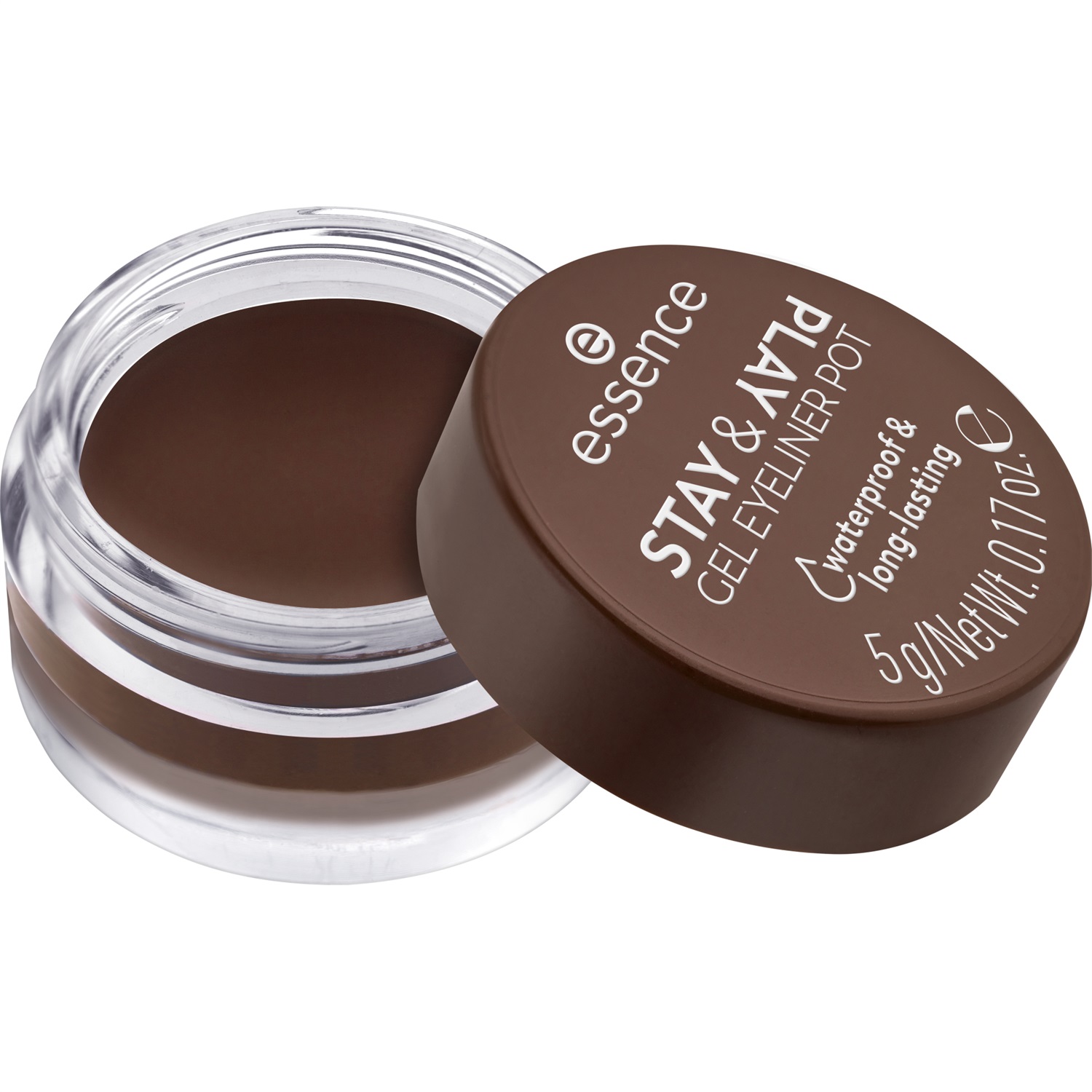Essence Stay & Play Gel Eyeliner Pot 02 Brown - 5 g, Lunga Durata, Waterproof, Pigmentato, Opaco