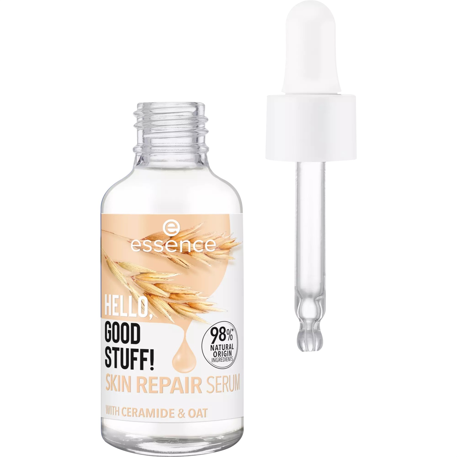 Essence Hello, Good Stuff! Skin Repair Serum - Siero Viso Nutriente e Riparante con Ceramidi e Avena, 30 ml