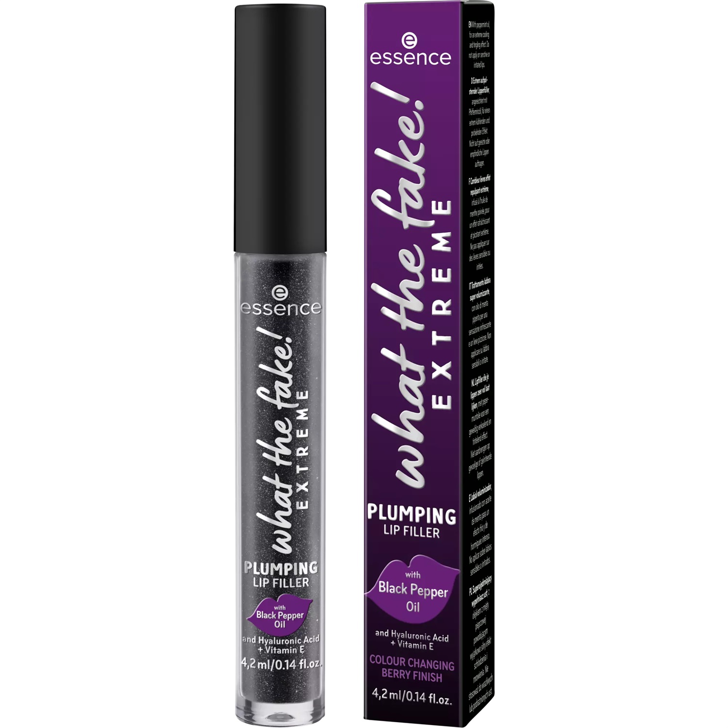 Essence What The Fake! Extreme Plumping Lip Filler 4,2 ml 03 Pepper Me Up! - Lucidalabbra Rimpolpante con Olio di Pepe Nero e Acido Ialuronico