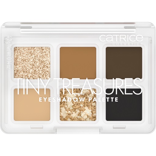 Catrice Tiny Treasures Eyeshadow Palette 4.2 g - Ombretti Alta Pigmentazione, Opaci, Metallici e Brillanti per Uso Quotidiano e Occasioni Speciali