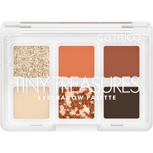 Catrice Tiny Treasures Palette di Ombretti 4.2 g - Mix di Colori Opachi, Metallici e Brillanti