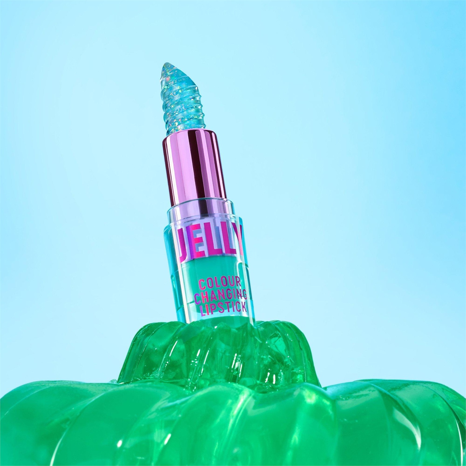essence AQUA JELLY Colour Changing Lipstick - Rossetto Gel Turchese con Effetto Magico e Particelle Scintillanti