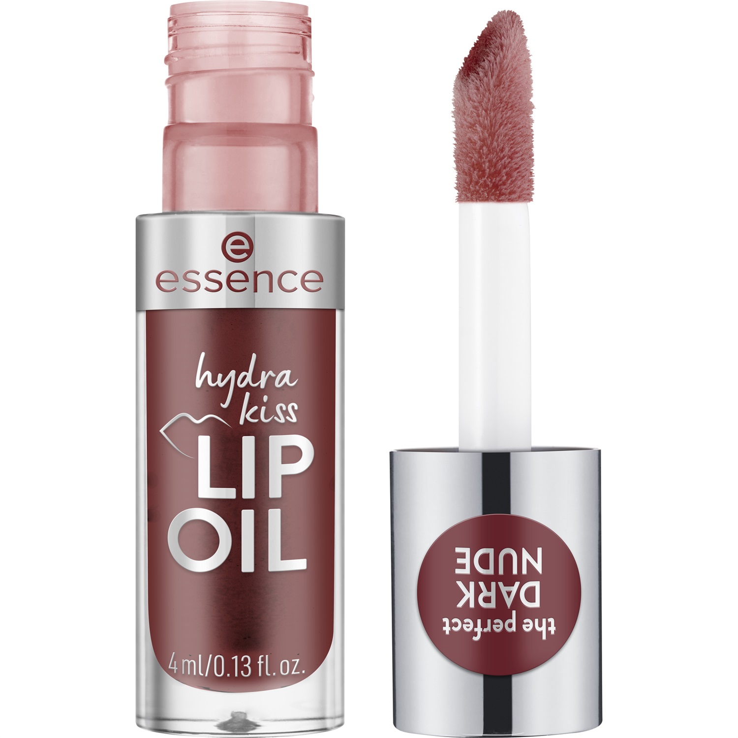 Essence Hydra Kiss Lip Oil 08 Mocha Glow - Olio Labbra Idratante e Lucido 4 ml con Acido Ialuronico e Oli Nutrienti