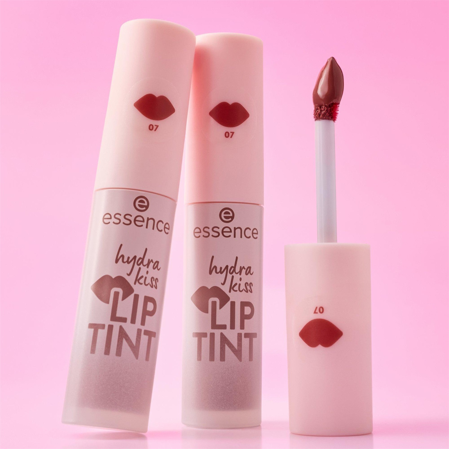 essence Hydra Kiss LIP TINT 4 ml - Rossetto liquido con effetto naturale e finitura radiosa, Nr. 07 Hazelnut Haze