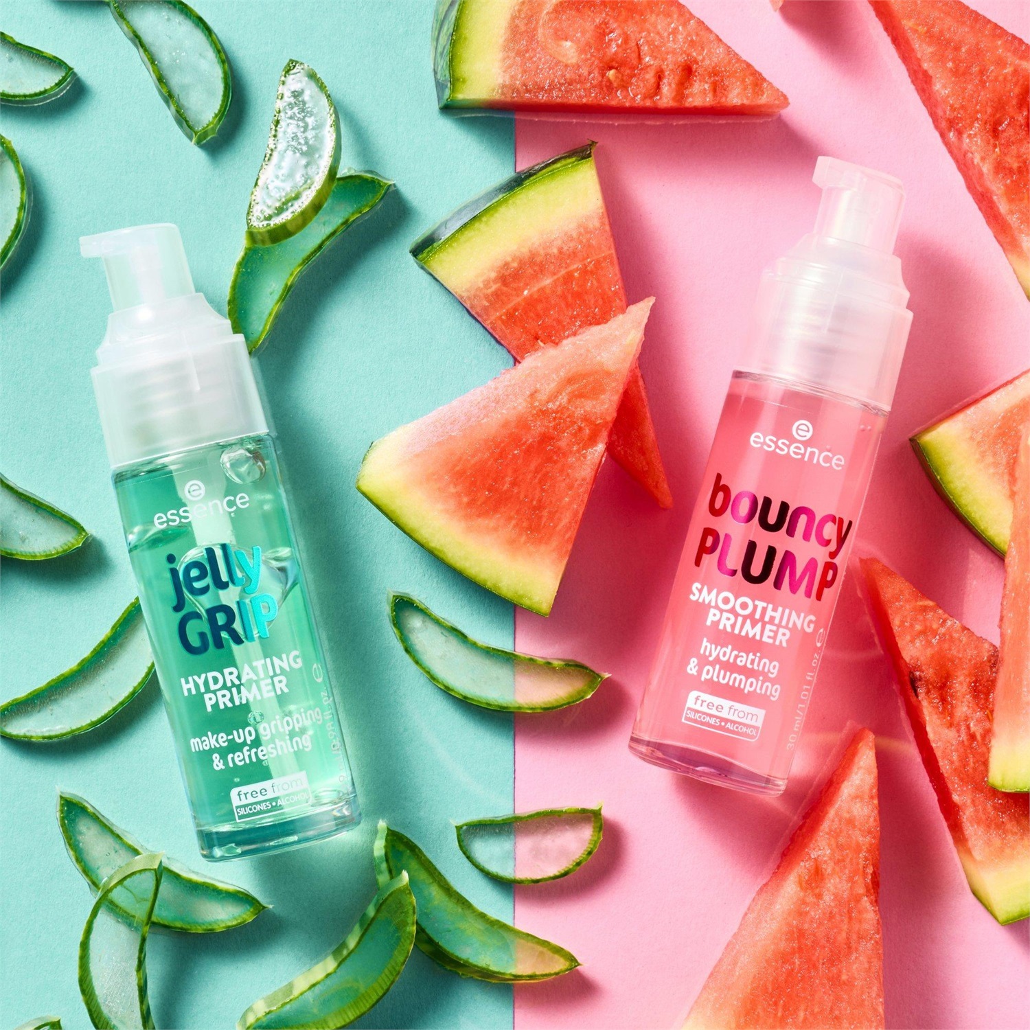 Essence Bouncy Plump Smoothing Primer 30 ml - Primer Idratante e Levigante con Texture Sorbetto e Profumo di Anguria