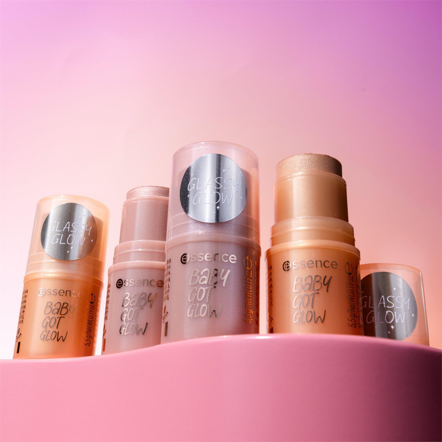 Essence Baby Got Glow Illuminante Stick 5.5 g - 10 Golden Aura, Finish Luminoso e Texture Balsamica