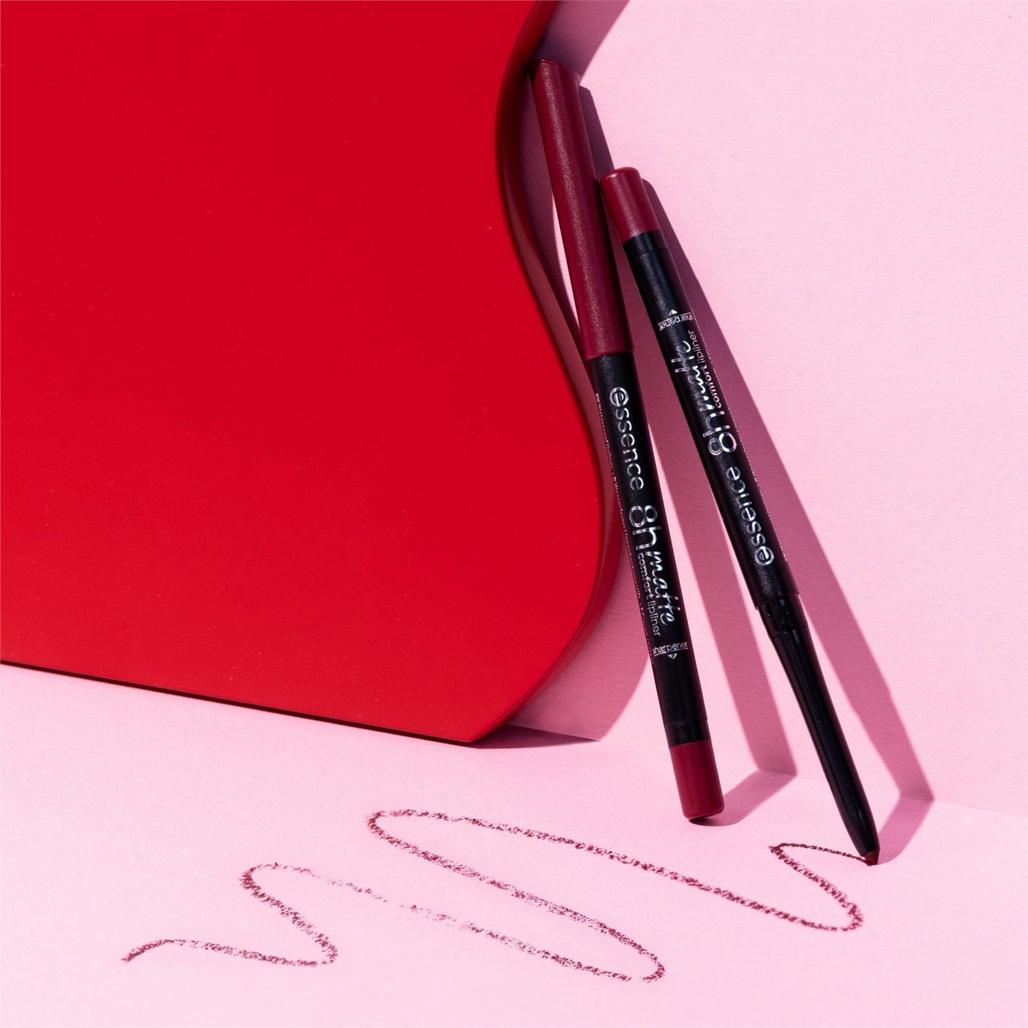 essence 8h Matte Comfort Lipliner - Matita labbra 0.3 g, Colore Nr. 19 Burgundy Bestie, Finitura opaca e lunga durata