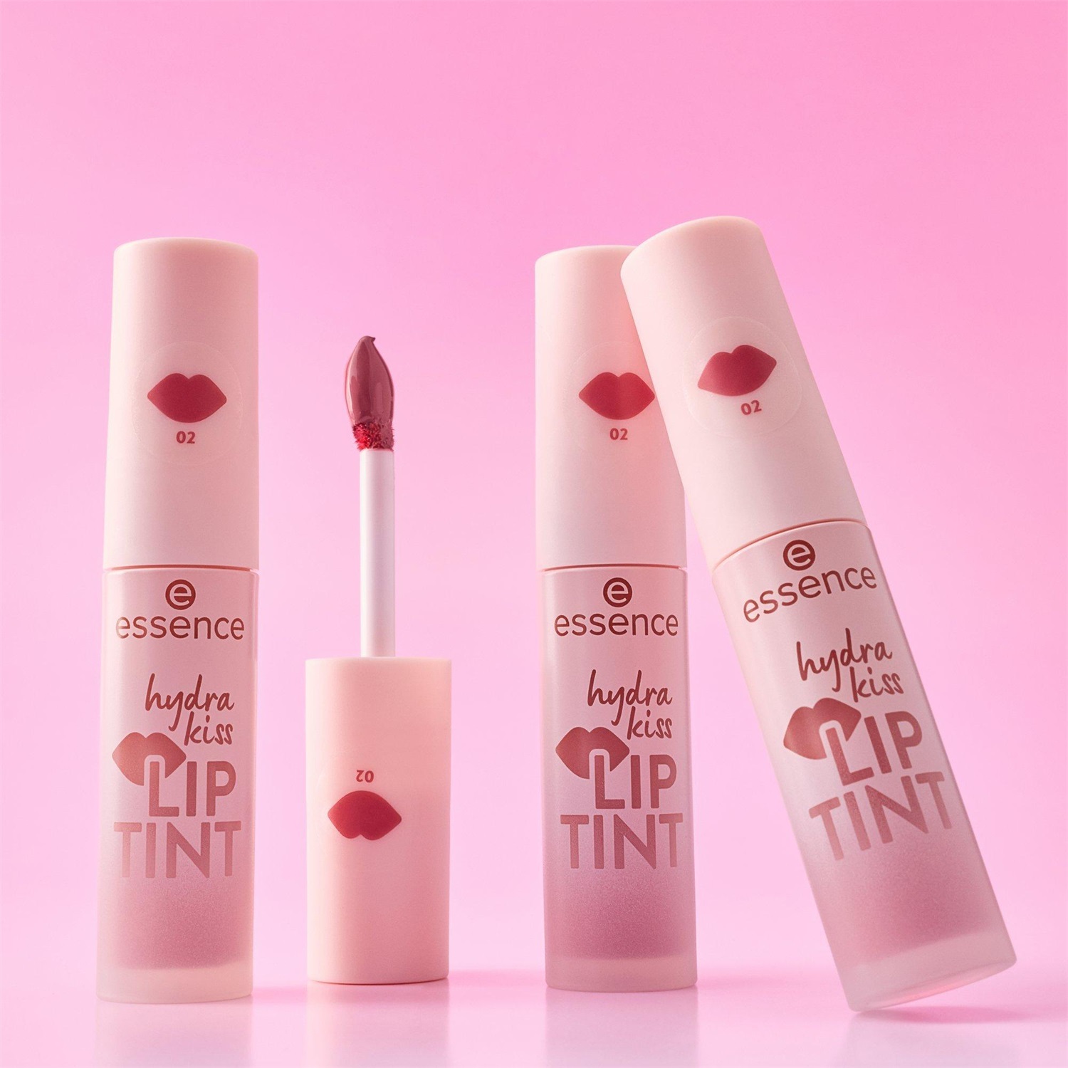 Essence Hydra Kiss Lip Tint 4 ml - 02 Vintage Rose, Formula Leggera con Lucentezza Morbida e Finitura Radiosa