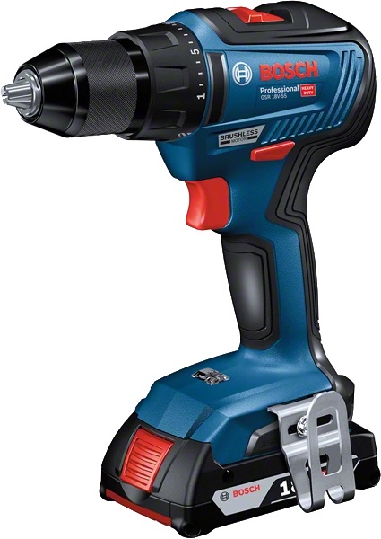 Bosch GSR 18V-55 Trapano Avvitatore Brushless 18V, 55 Nm, 1750 giri/min, Senza chiave, 1 kg, Nero e Blu
