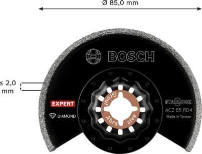 Bosch 2 608 900 035 Lama Diamantata per Utensili Multifunzionali - Diametro 8,5 cm, Adatta per Pannelli in Fibra di Cemento e Plastica, Confezione da 10 pz
