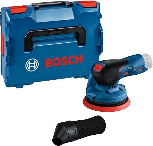Bosch GEX 12V-125 Professional Levigatrice Rotoorbitale a Batteria con Platorello 125 mm, Carta Abrasiva e Sacchetto Raccoglipolvere, 6000-10000 Giri/min, Colori Nero, Blu, Rosso