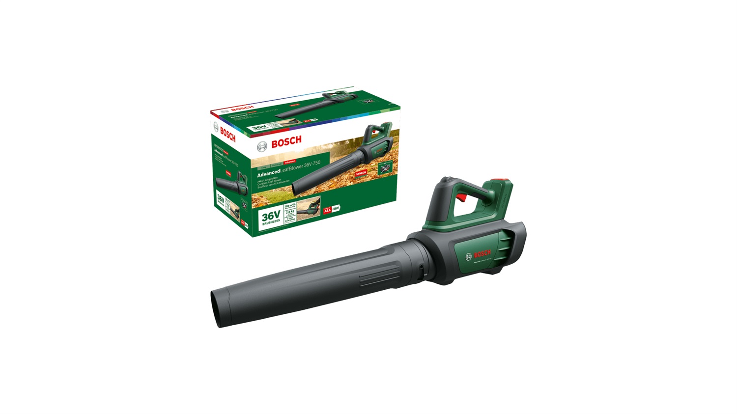 Bosch AdvancedLeafBlower 36V-750 - Soffiatore a batteria potente, 200 km/h, leggero 2.8 kg, senza batteria e caricabatterie