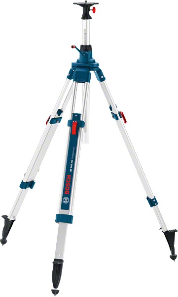 Bosch BT 300 HD Professional Treppiede per Laser e Livelle - Altezza 122-295 cm, Filettatura 5/8, Design in Alluminio con Elevata Stabilità e Blocco Altezza Rapido