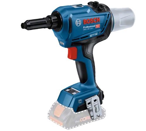 Bosch Professional GRG 18V-16 C Rivettatrice a Batteria - Forza di Trazione 16.000 N, Corsa 25 mm, 2 Batterie ProCORE 4.0 Ah, Caricabatteria GAL 18V-40, Dimensioni Rivetto 3.0-6.4 mm, Colore Nero e Verde