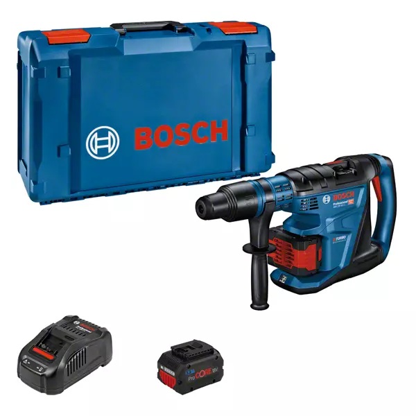 Bosch GBH 18V-40 C PROFESSIONAL Martello Perforatore a Batteria SDS-max 360 Giri/min, Potenza del Colpo 9,0 J, 2 Batterie ProCORE 5.5Ah, Caricabatteria GAL 1880 CV, in XL-BOXX