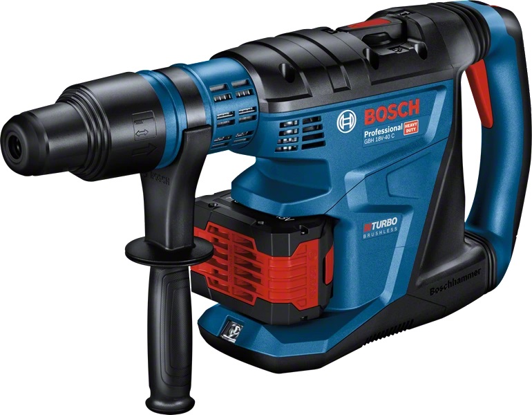 Bosch GBH 18V-40 C PROFESSIONAL Martello Perforatore a Batteria SDS-max 360 Giri/min, Potenza del Colpo 9,0 J, 2 Batterie ProCORE 5.5Ah, Caricabatteria GAL 1880 CV, in XL-BOXX