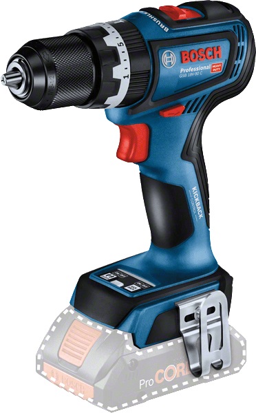 Bosch GSB 18V-90 C - Trapano-avvitatore con percussione a batteria, motore brushless, 64 Nm, 2100 giri/min, senza batterie e caricabatteria, in L-BOXX