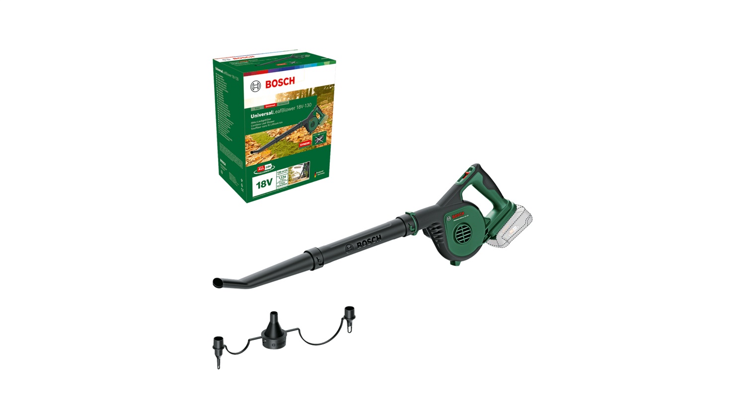 Bosch UniversalLeafBlower 18V-130 - Soffiatore a batteria leggero senza batteria e caricabatteria