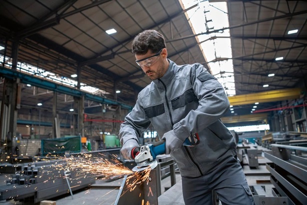 Bosch GWS 18V-10 P Professional Smerigliatrice Angolare a Batteria 18V con Motore Brushless, Potenza Equivalente a 1000 W, Kickback Control e Sistema di Frenatura Intelligente - 1,9 kg