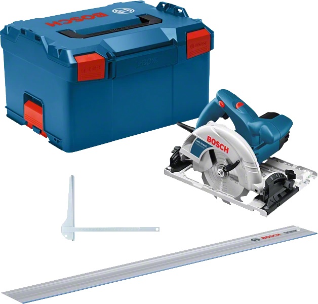 Bosch GKS 55 GCE Sega Circolare con FSN 1400 - 16,5 cm, Nero e Blu, 4700 Giri/min, 1350 W