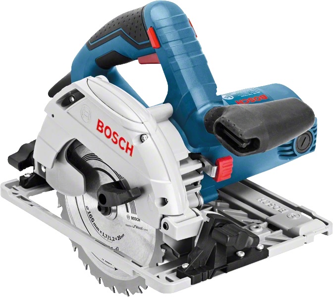 Bosch GKS 55 GCE Sega Circolare con FSN 1400 - 16,5 cm, Nero e Blu, 4700 Giri/min, 1350 W