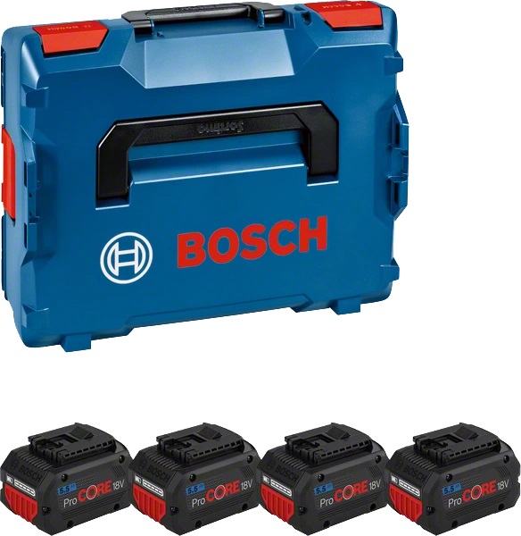Bosch ProCORE18V Set Batteria 4 x 5.5Ah - Potenza Avanzata e Tecnologia Innovativa